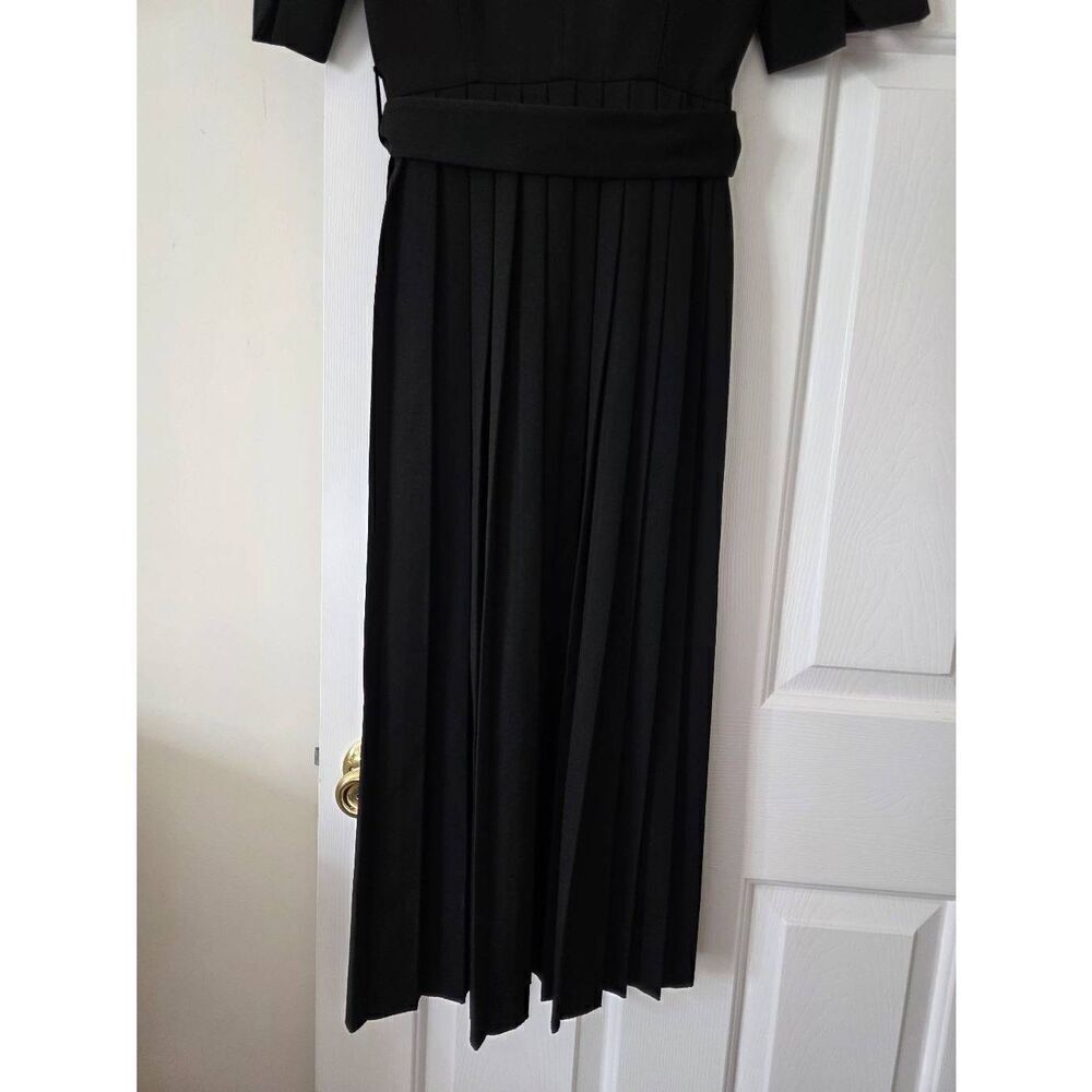 Karen millen Tailored Structured Crepe Forever Pleat Belted Midi Dress US 6 $399 - Picture 10 of 12